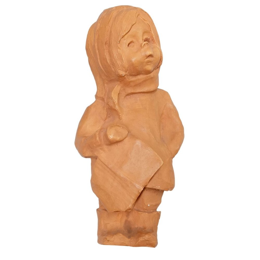 Mid Century Girl Sculpture With Book Dave Grossman Designs 1960s READ Vtg 10 In